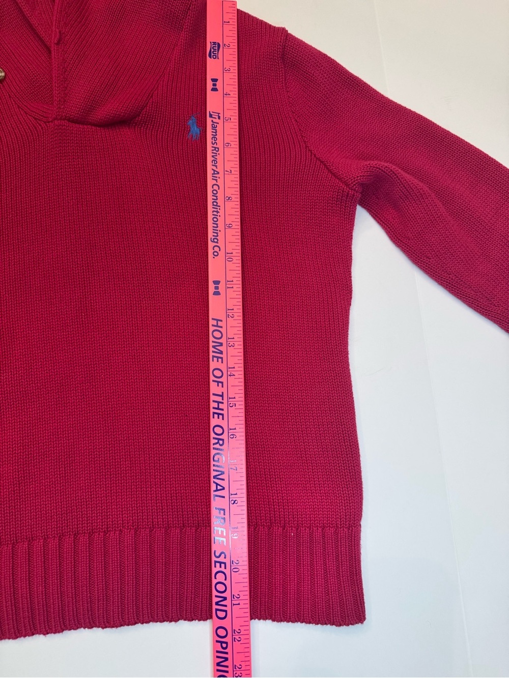 Ralph Lauren Sport Pink Shawl Collar Sweater Fitted Small Y2K Preppy - Picture 5 of 5